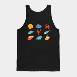 Marine Life Staples Collection: Seashells, Crustaceans, and more crustaceancore! Tank Top